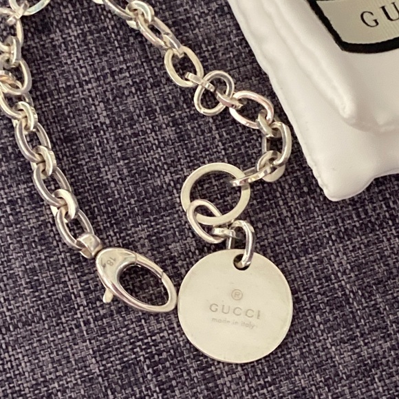 Authentic GUCCI Sterling Bracelet and Stainless Steel Heart Studs - Picture 11 of 15